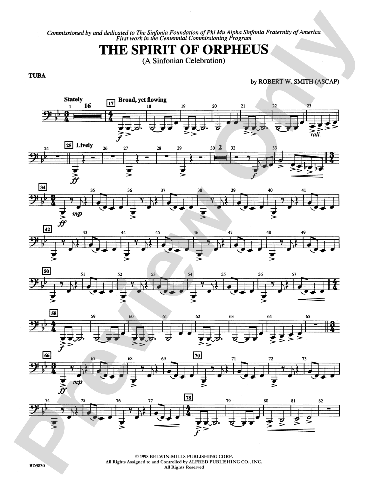 The Spirit of Orpheus (A Sinfonian Celebration): Tuba