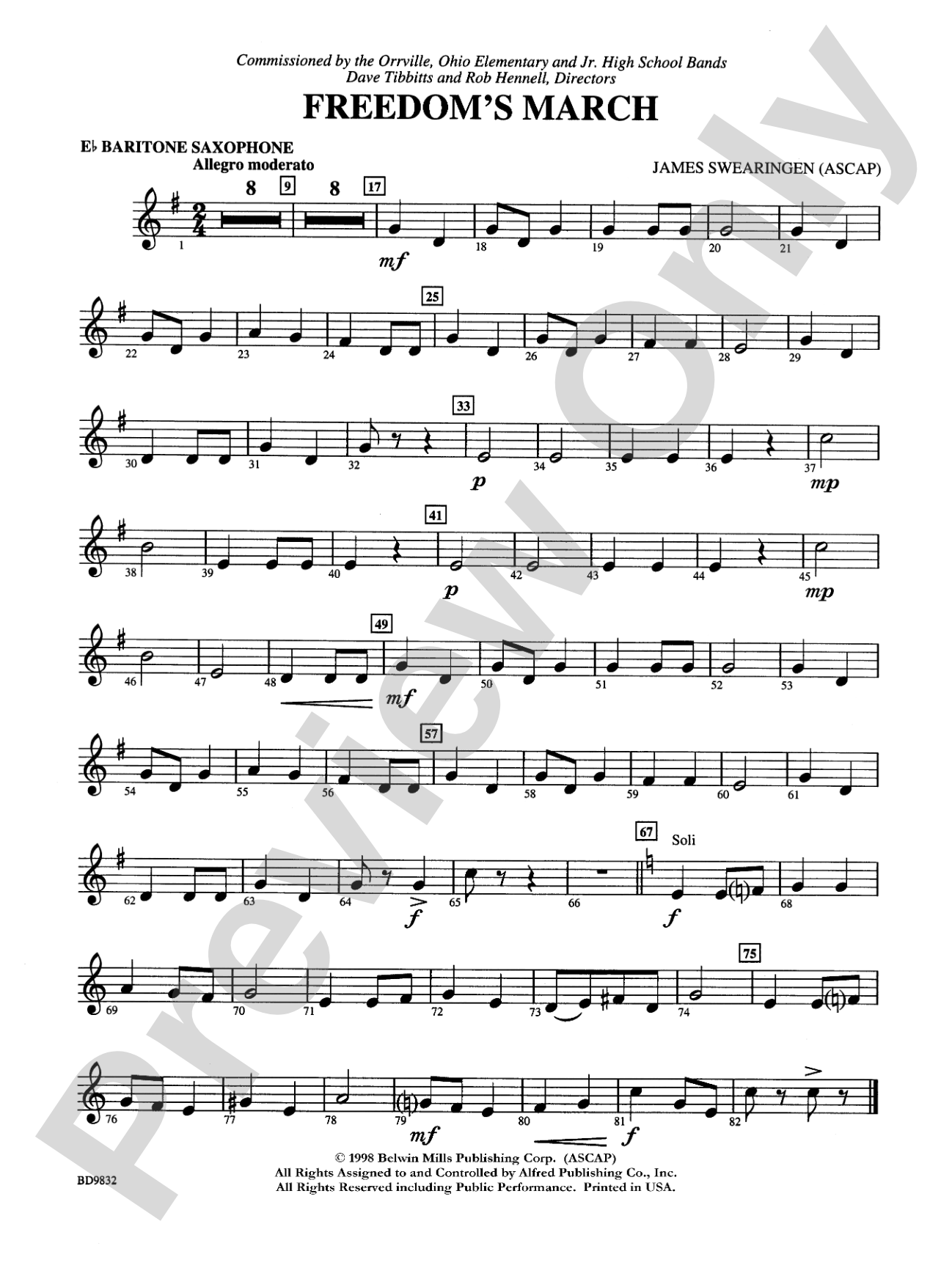 Freedom's March: E-flat Baritone Saxophone