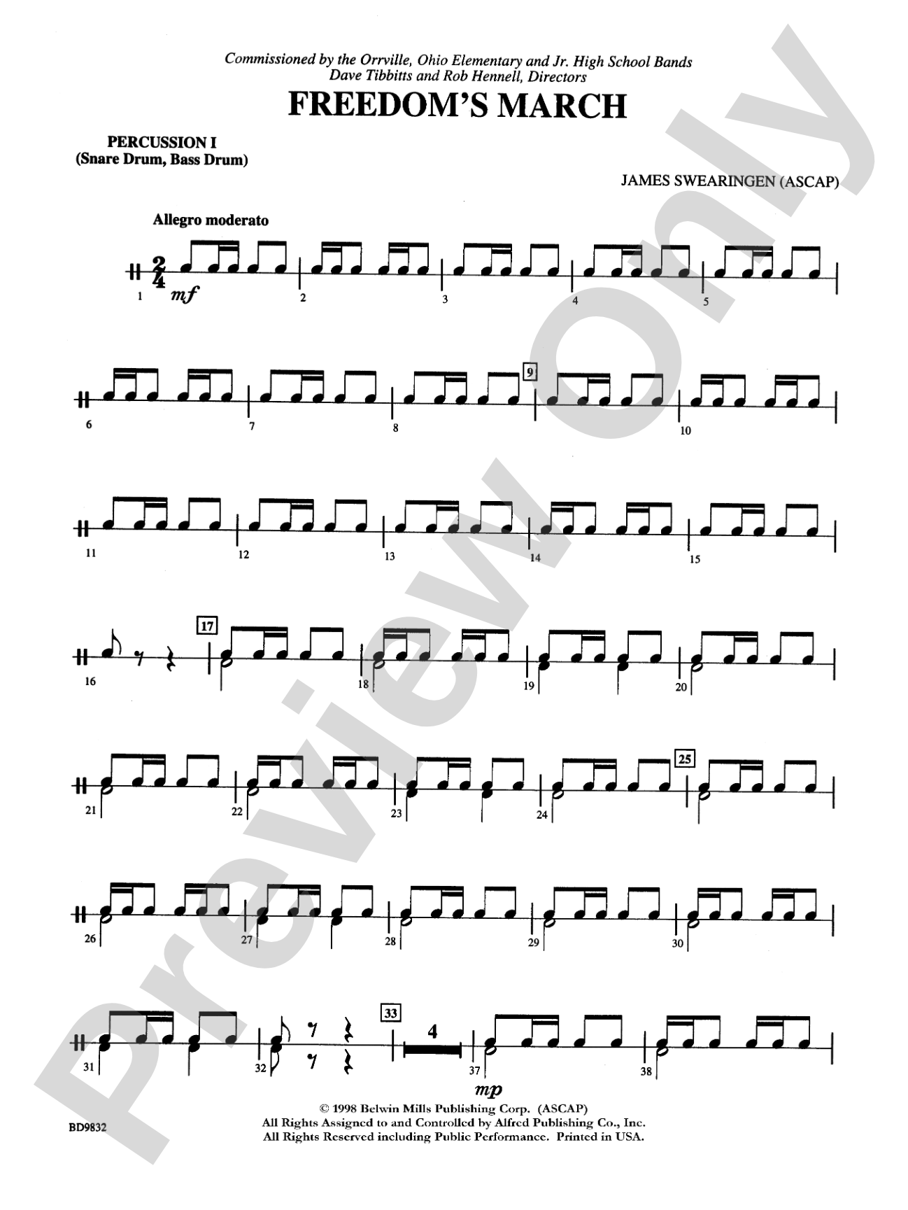 Freedom's March: 1st Percussion