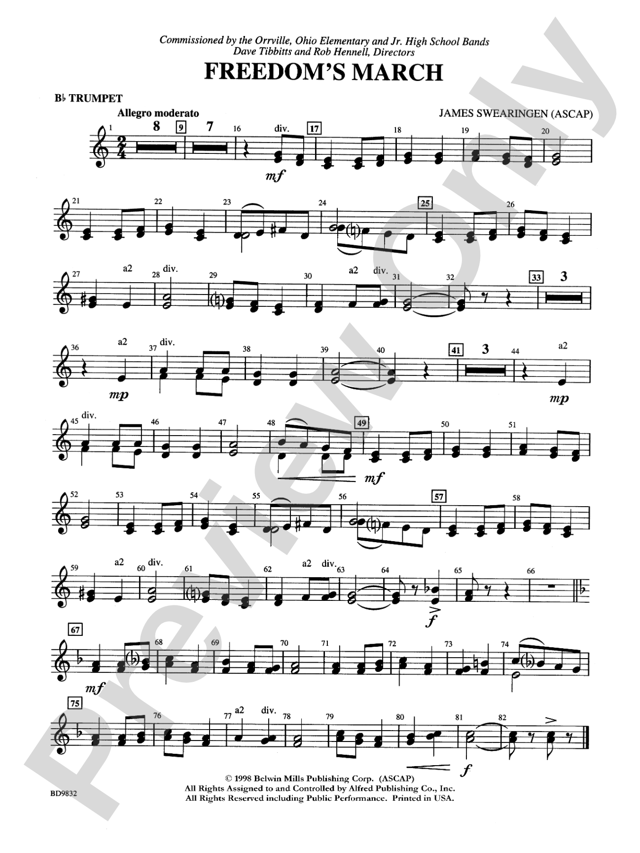 Freedom's March: 1st B-flat Trumpet