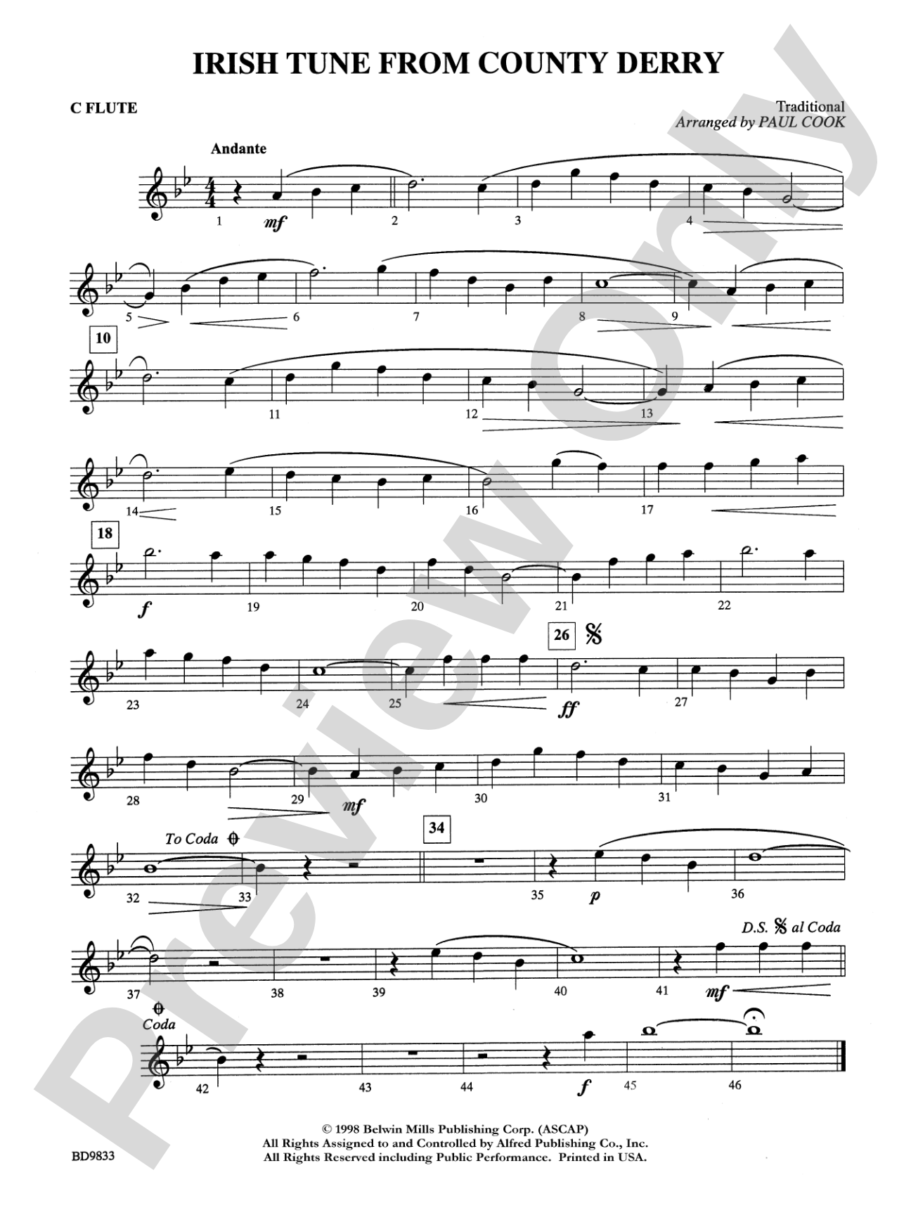 Irish Tune from County Derry: Flute