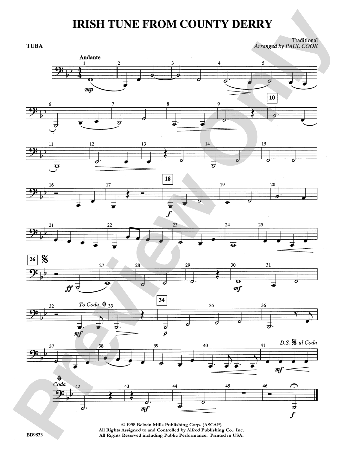 Irish Tune from County Derry: Tuba