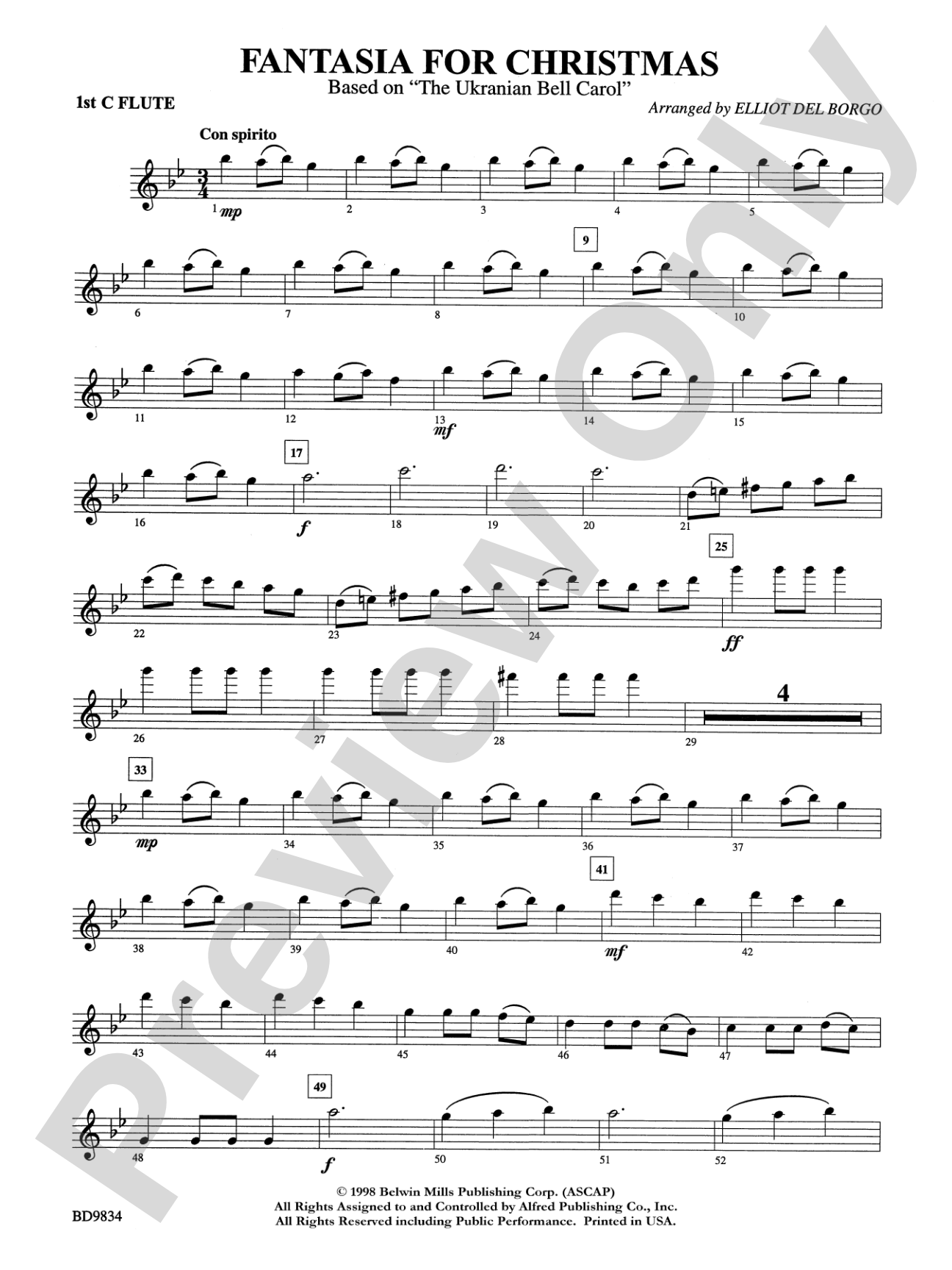 Fantasia for Christmas (based on "The Ukranian Bell Carol"): Flute
