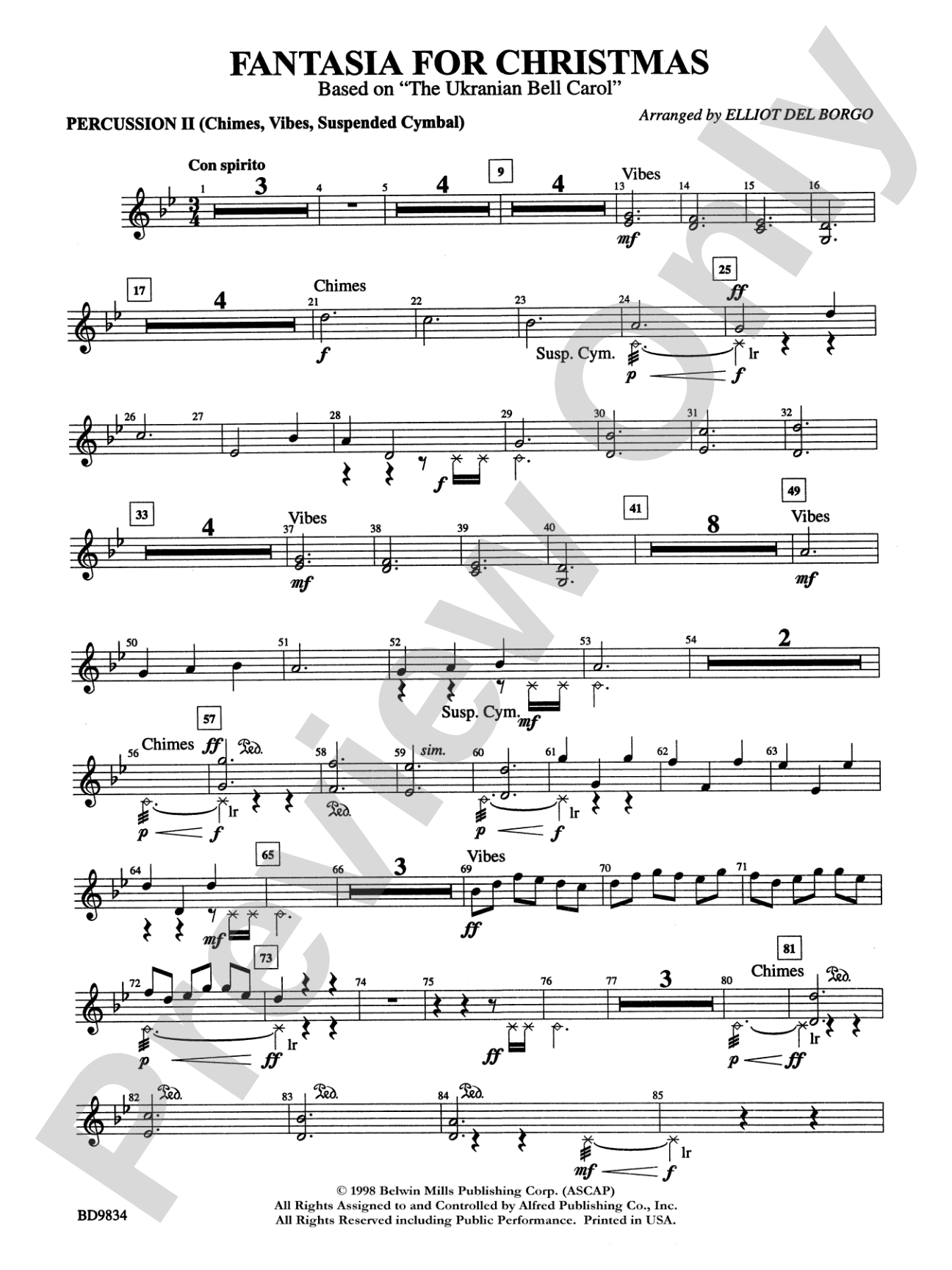 Fantasia for Christmas (based on "The Ukranian Bell Carol"): 2nd Percussion