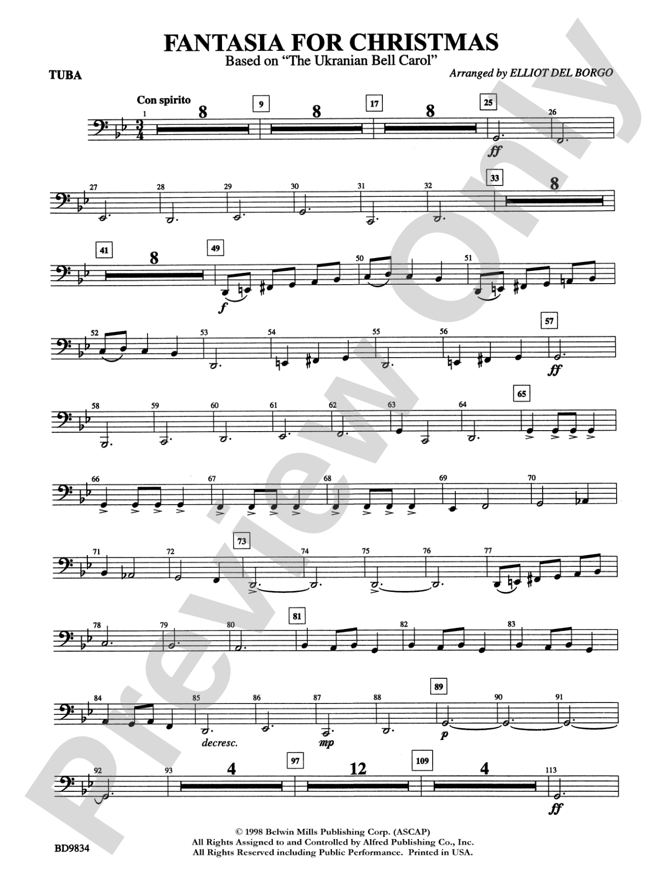 Fantasia for Christmas (based on "The Ukranian Bell Carol"): Tuba