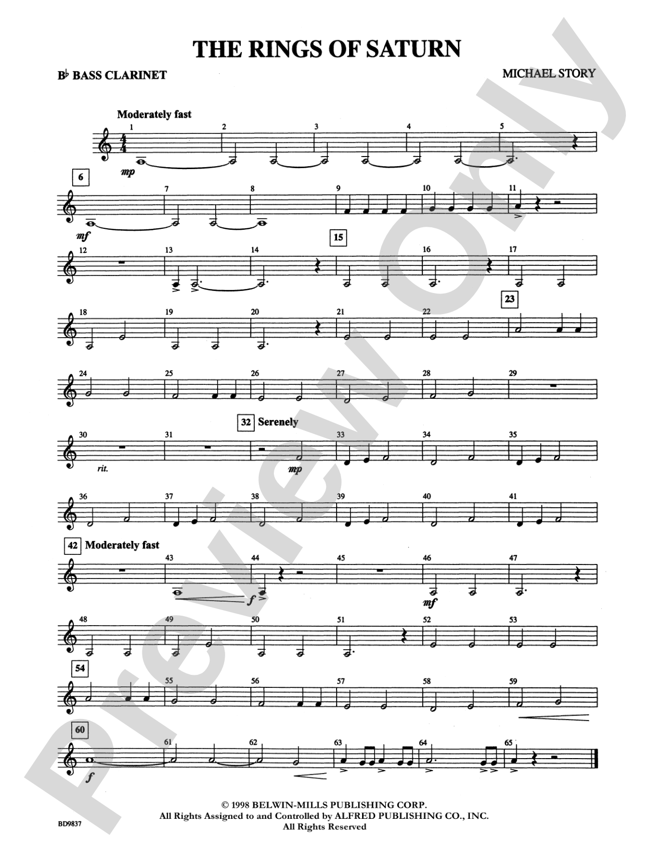 The Rings of Saturn: B-flat Bass Clarinet