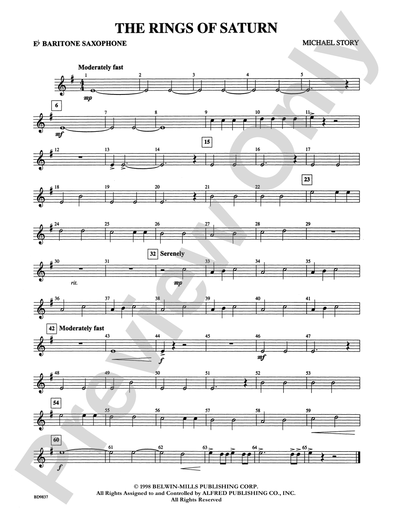 The Rings of Saturn: E-flat Baritone Saxophone