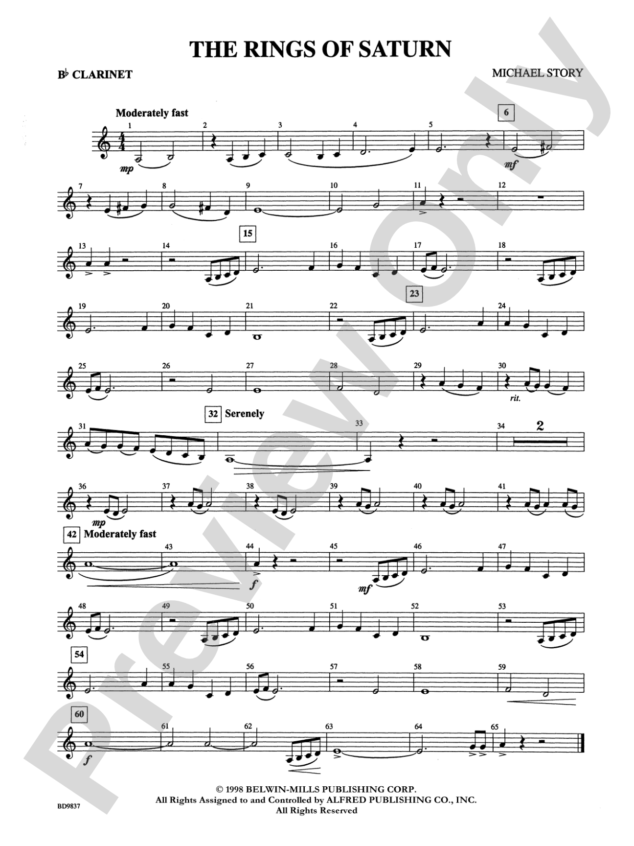 The Rings of Saturn: 1st B-flat Clarinet