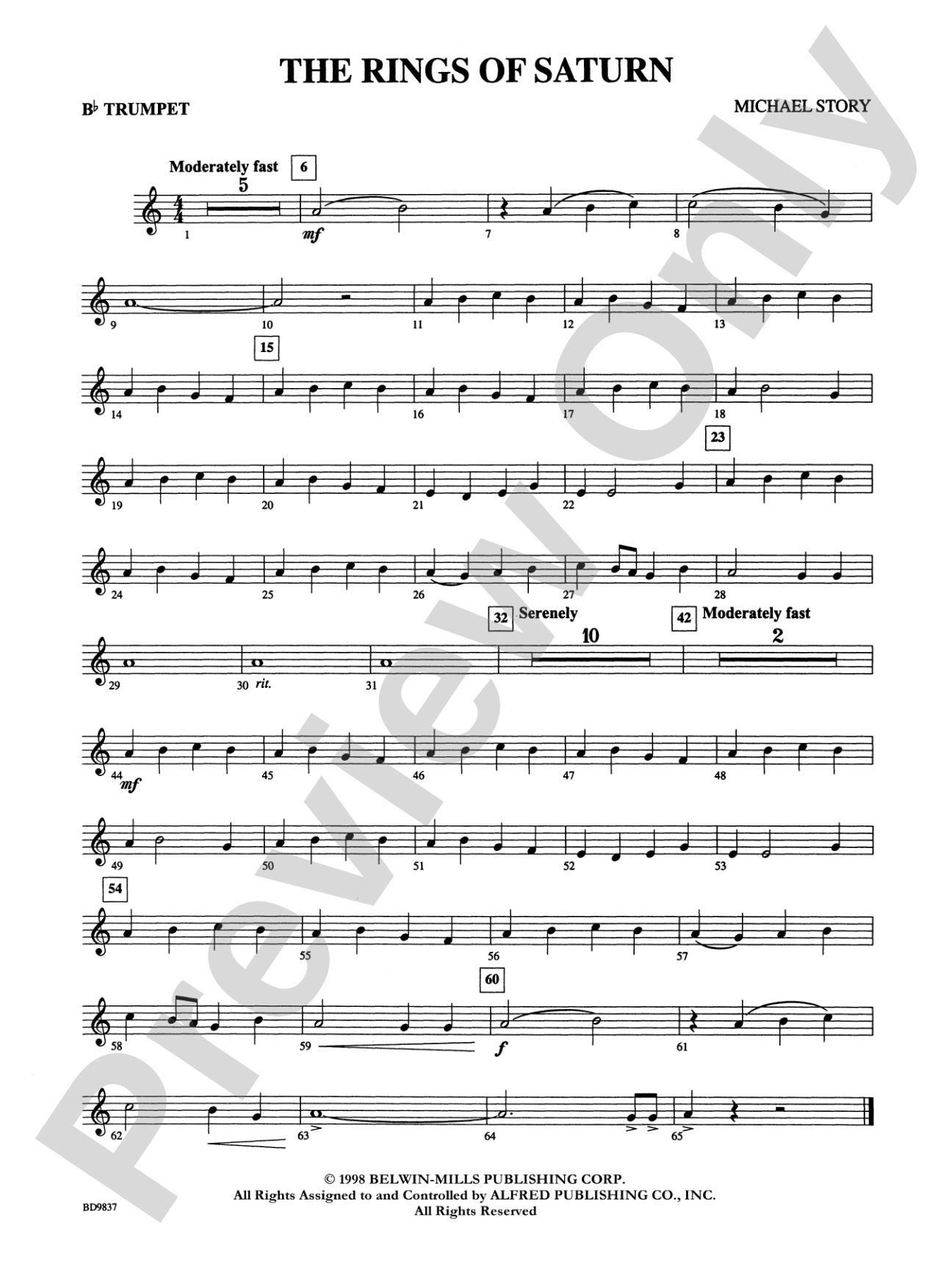 The Rings of Saturn: 1st B-flat Trumpet