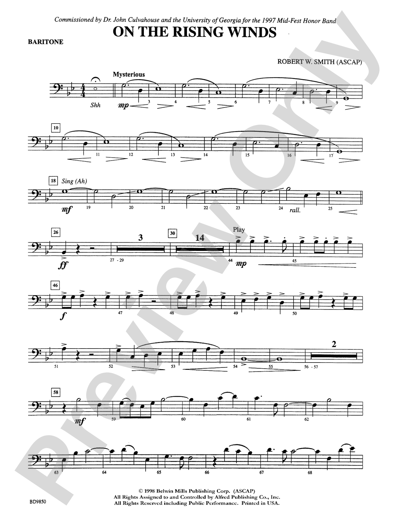 On the Rising Winds: Baritone B.C.