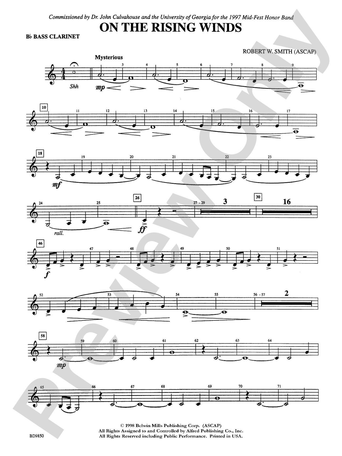 On the Rising Winds: B-flat Bass Clarinet