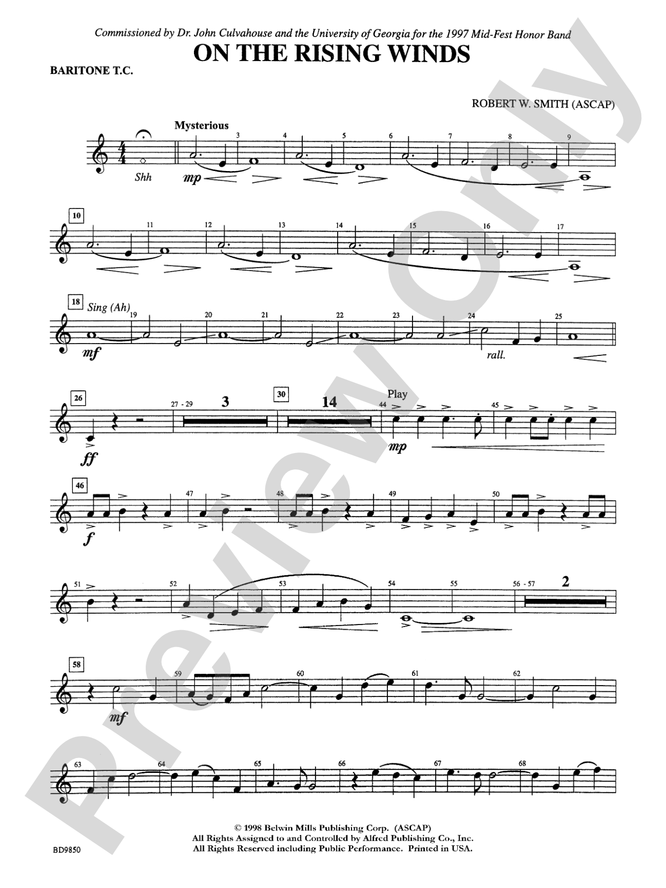 On the Rising Winds: Baritone T.C.