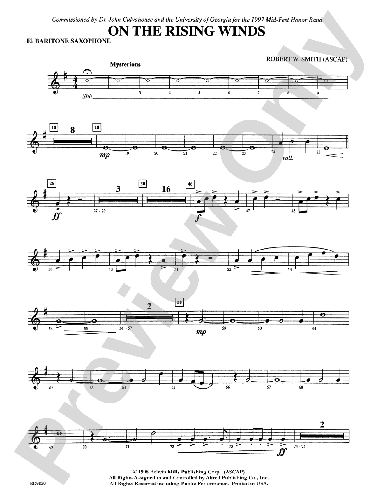 On the Rising Winds: E-flat Baritone Saxophone
