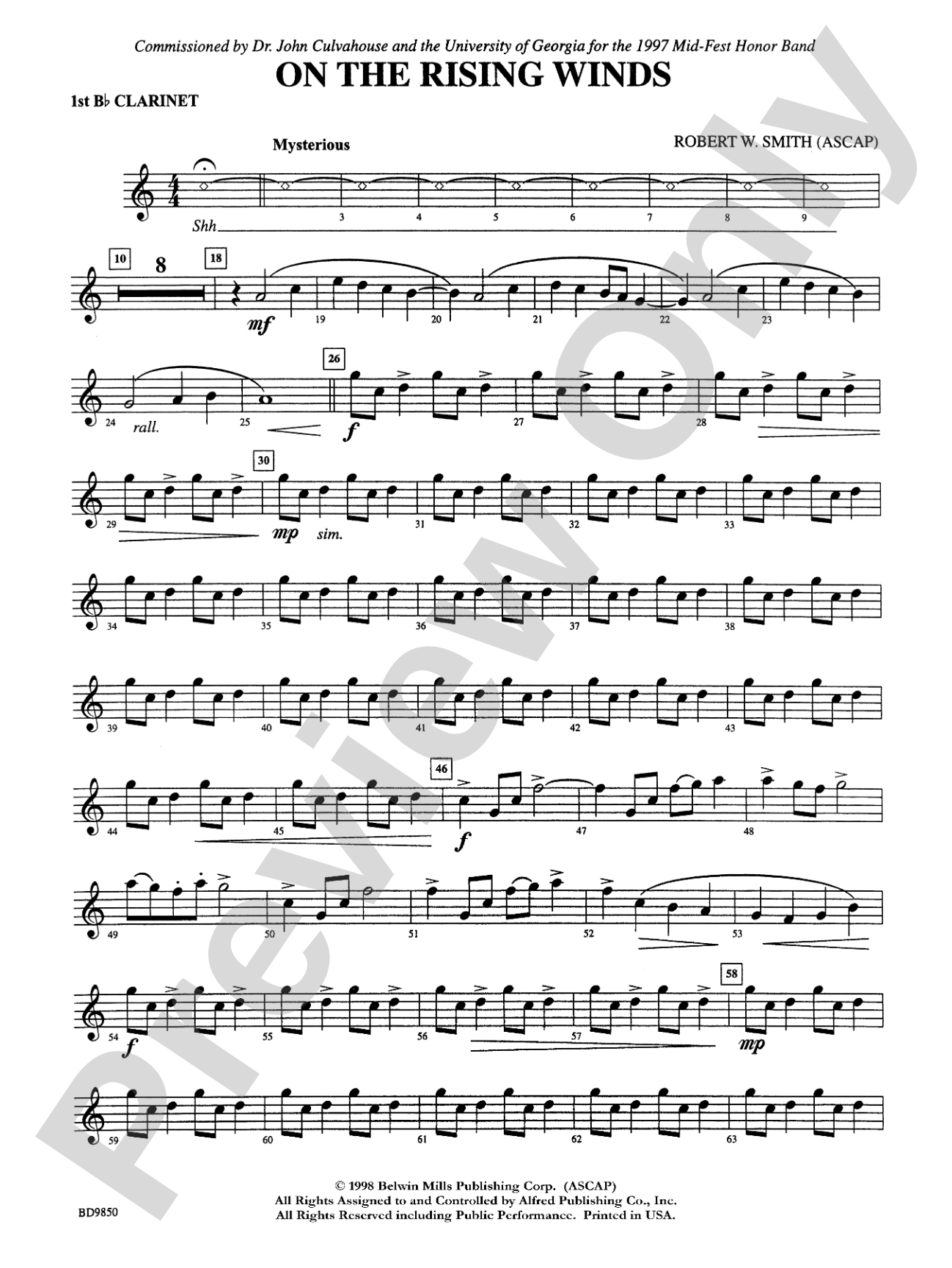 On the Rising Winds: 1st B-flat Clarinet