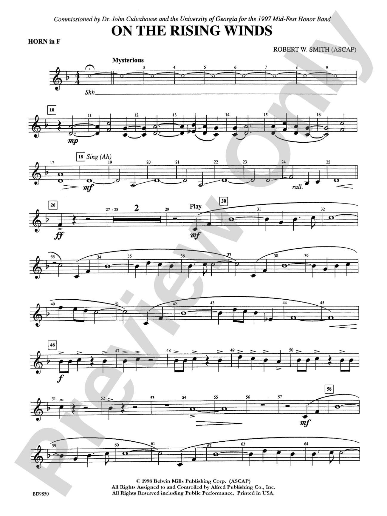 On the Rising Winds: 1st F Horn