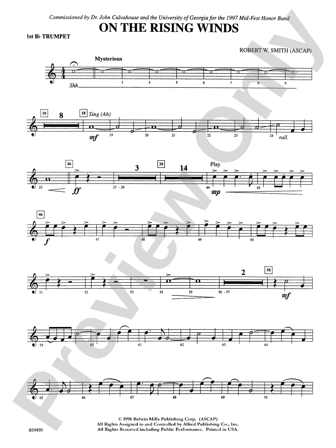 On the Rising Winds: 1st B-flat Trumpet