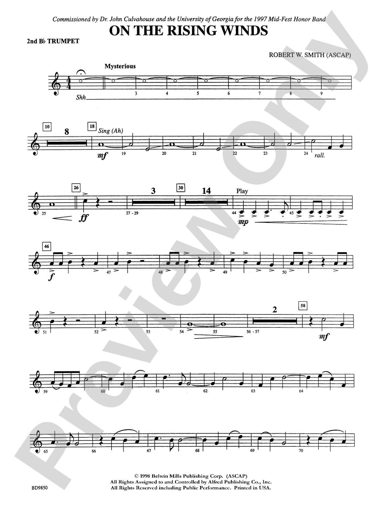 On the Rising Winds: 2nd B-flat Trumpet