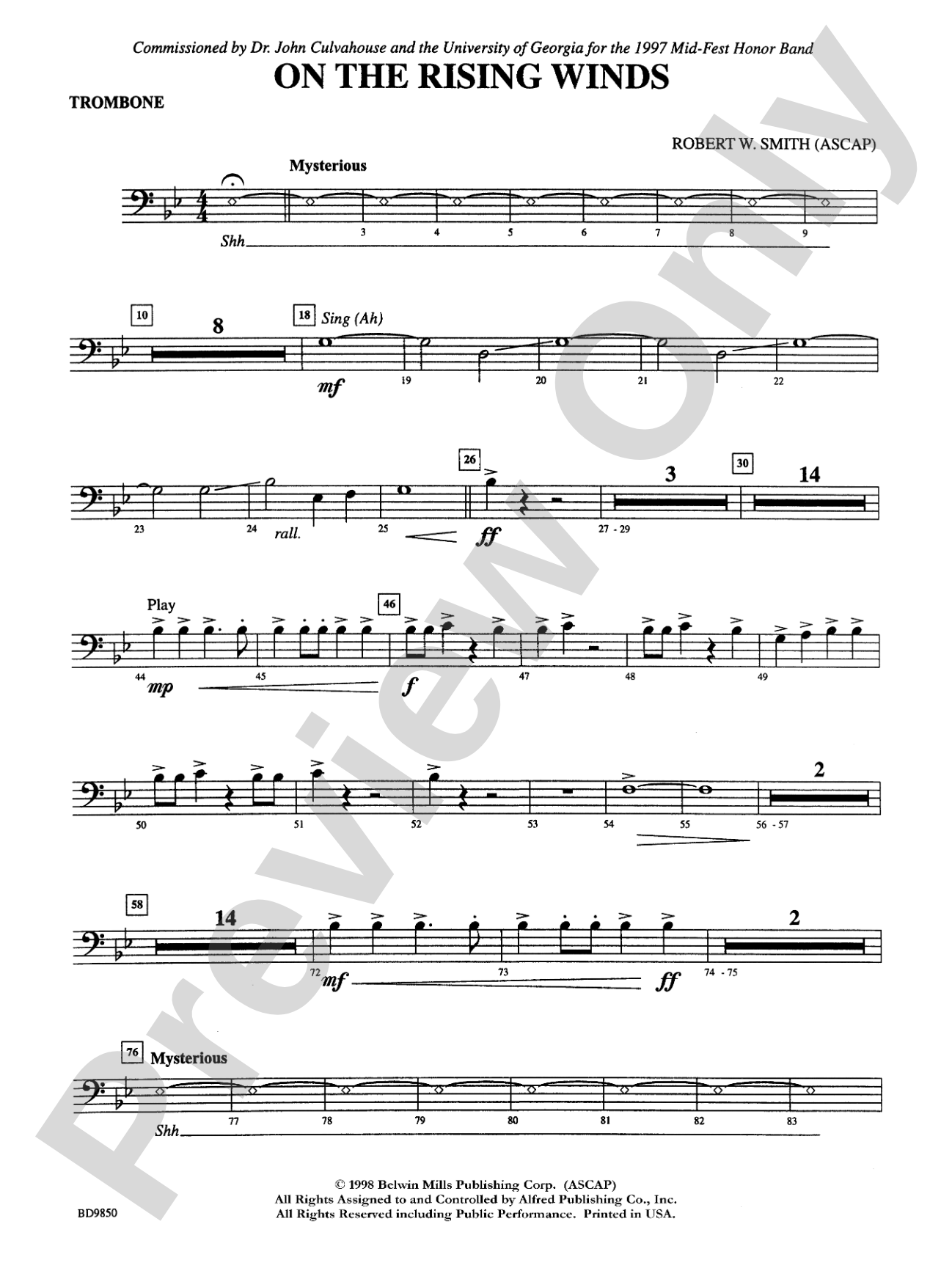 On the Rising Winds: 1st Trombone