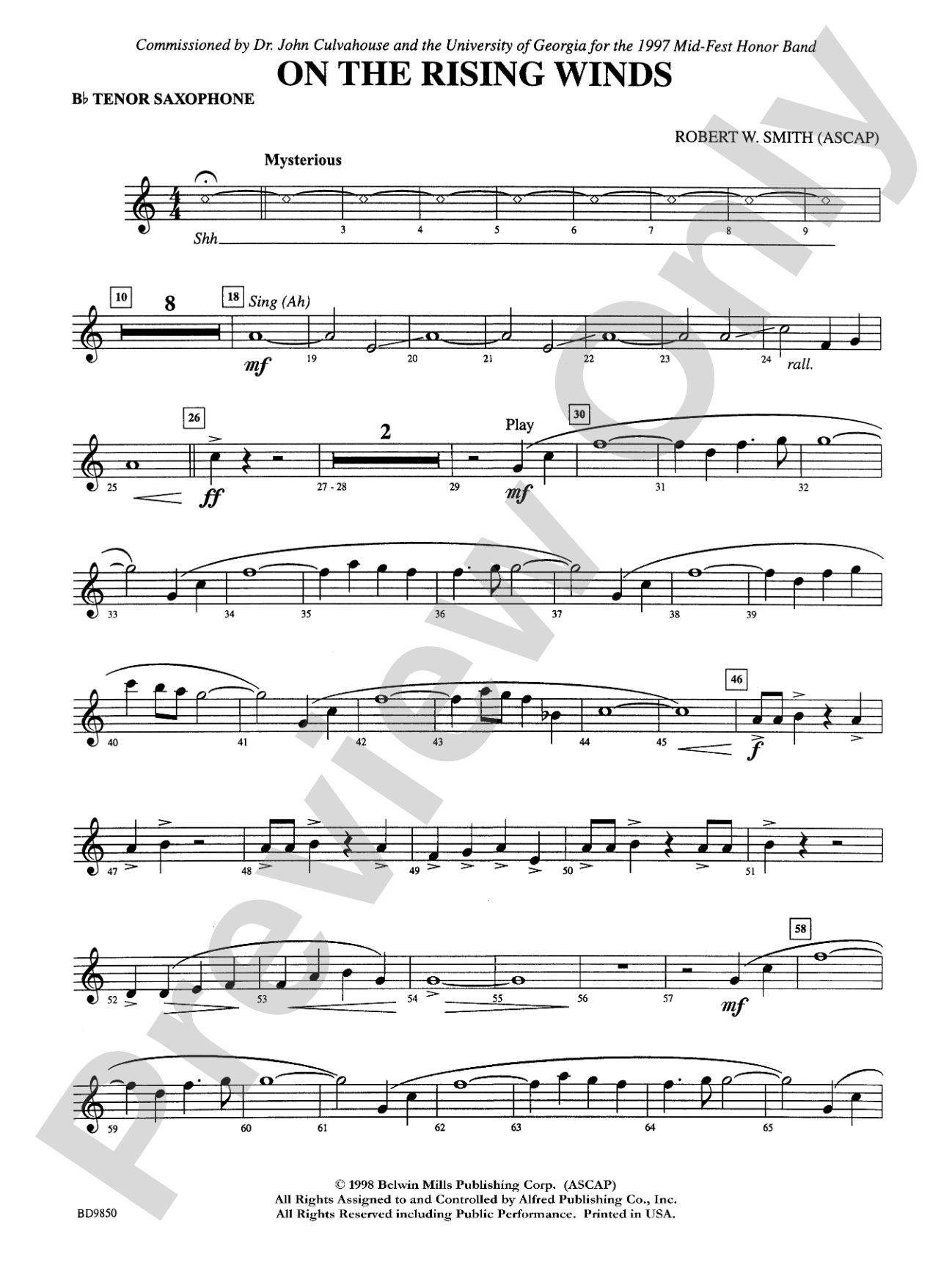 On the Rising Winds: B-flat Tenor Saxophone