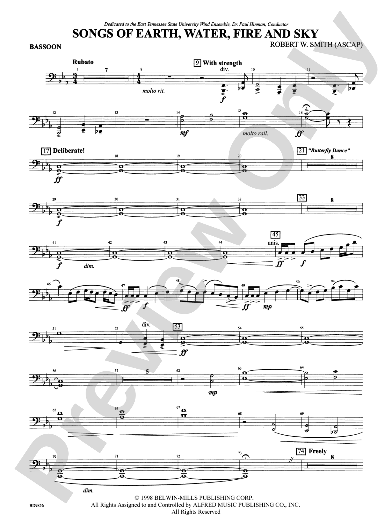 Songs of Earth, Water, Fire and Sky: Bassoon