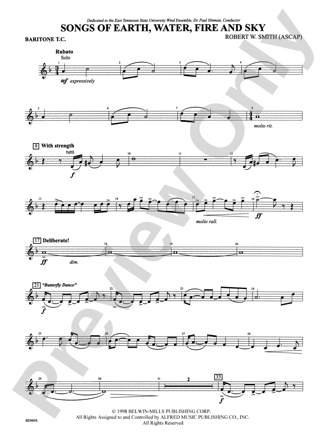 Songs of Earth, Water, Fire and Sky: Baritone T.C.