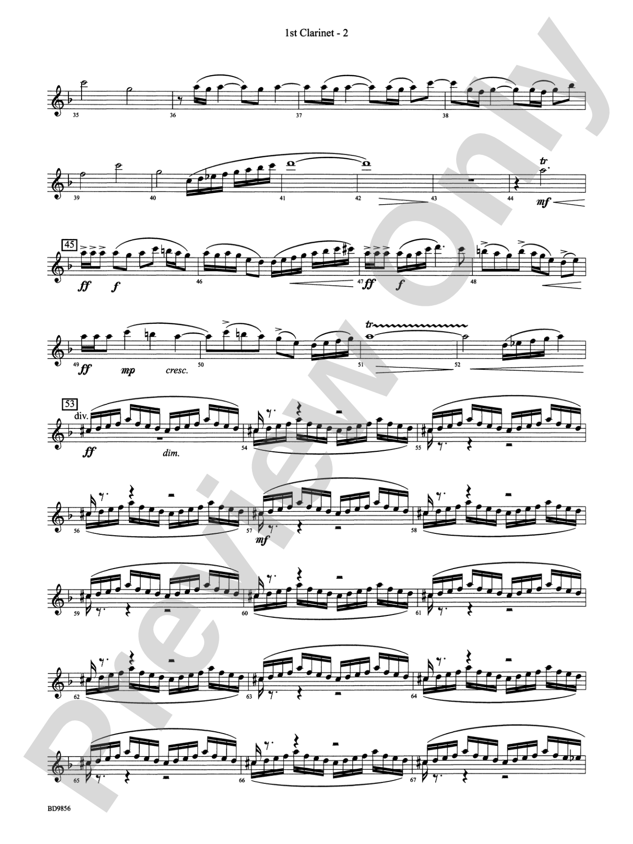 Songs of Earth, Water, Fire and Sky: 1st B-flat Clarinet