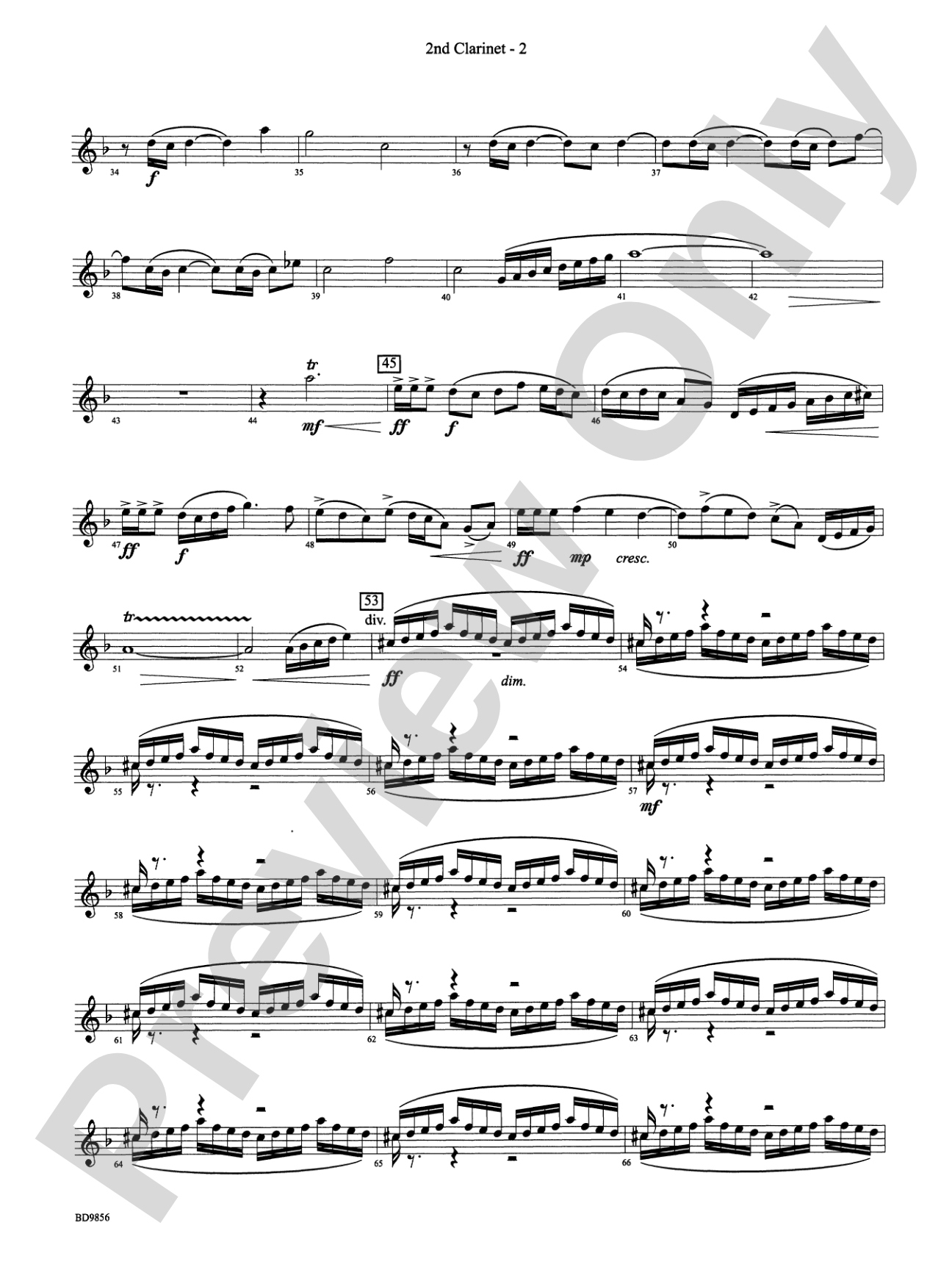 Songs of Earth, Water, Fire and Sky: 2nd B-flat Clarinet