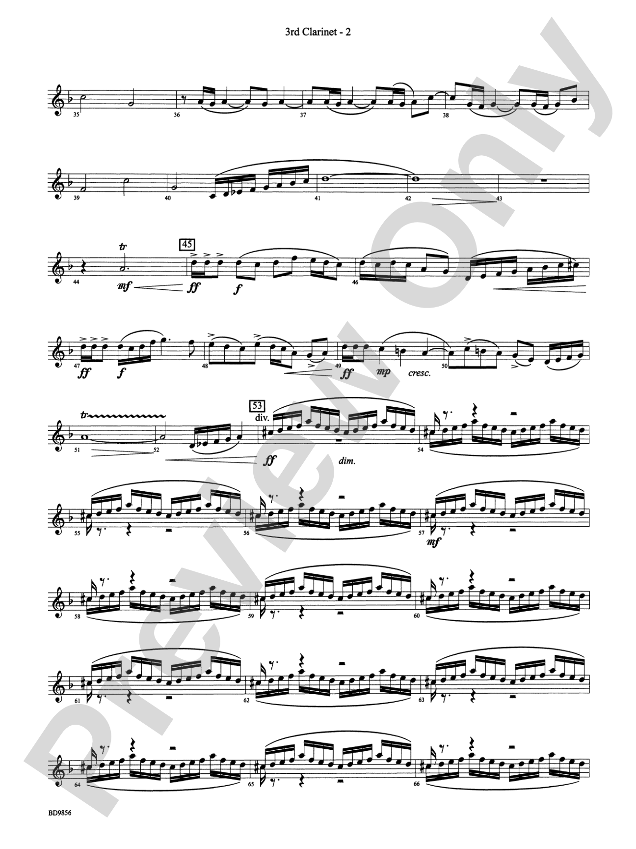 Songs of Earth, Water, Fire and Sky: 3rd B-flat Clarinet