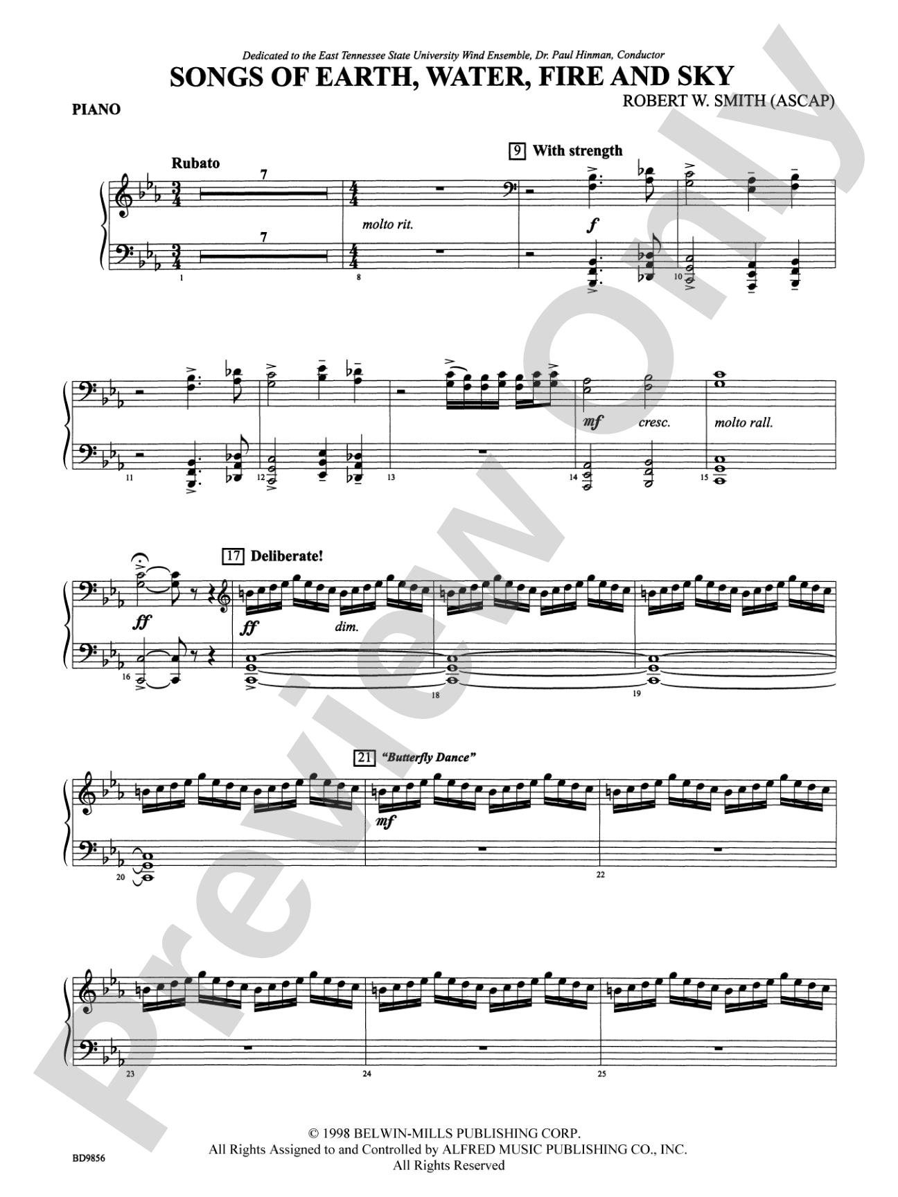 Songs of Earth, Water, Fire and Sky: Piano Accompaniment