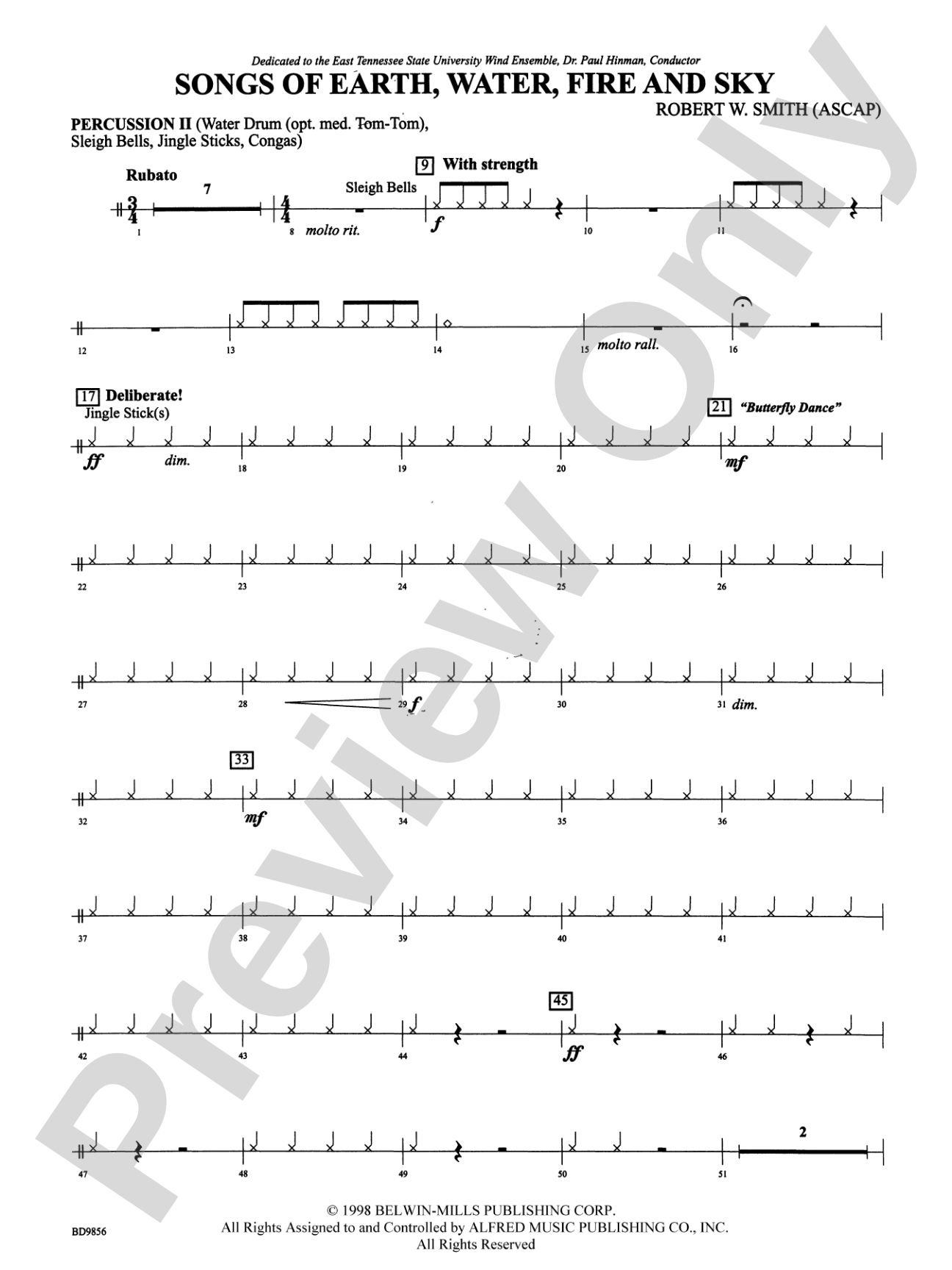 Songs of Earth, Water, Fire and Sky: 2nd Percussion