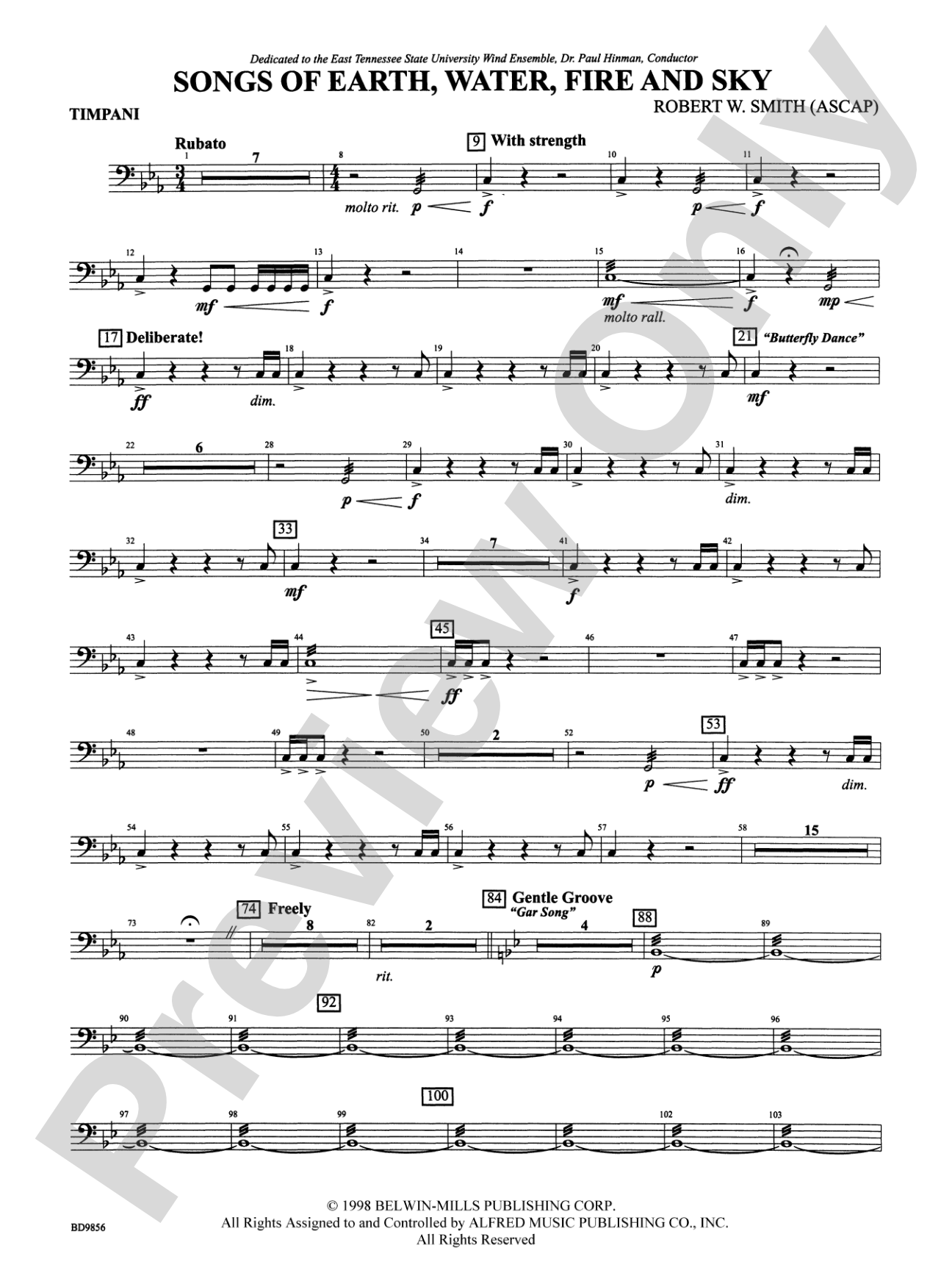 Songs of Earth, Water, Fire and Sky: Timpani