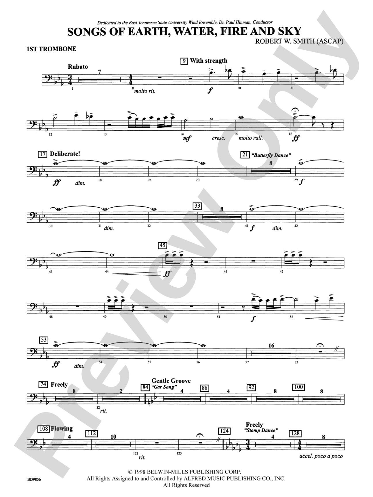 Songs of Earth, Water, Fire and Sky: 1st Trombone