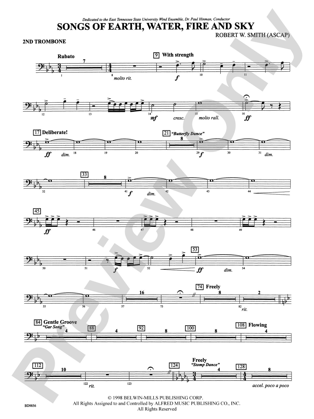 Songs of Earth, Water, Fire and Sky: 2nd Trombone