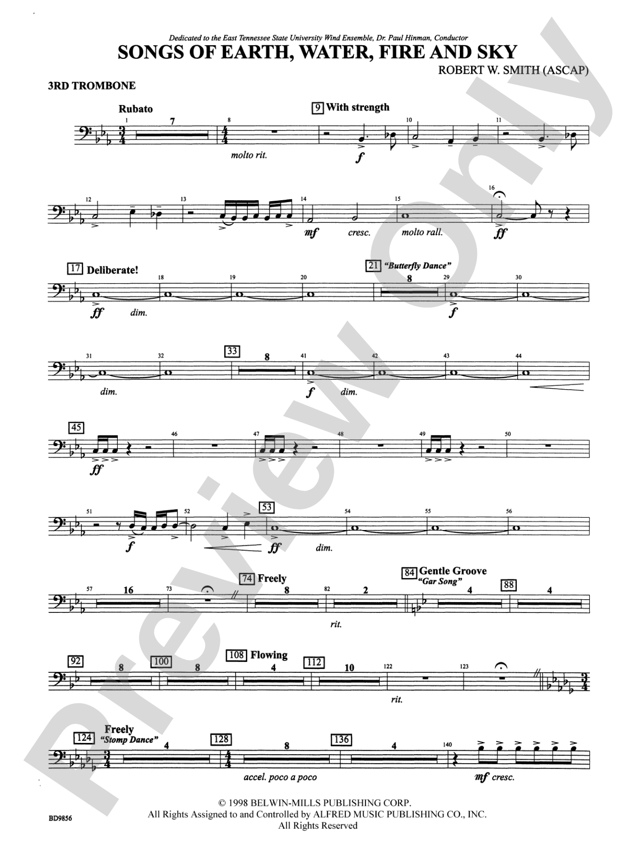 Songs of Earth, Water, Fire and Sky: 3rd Trombone
