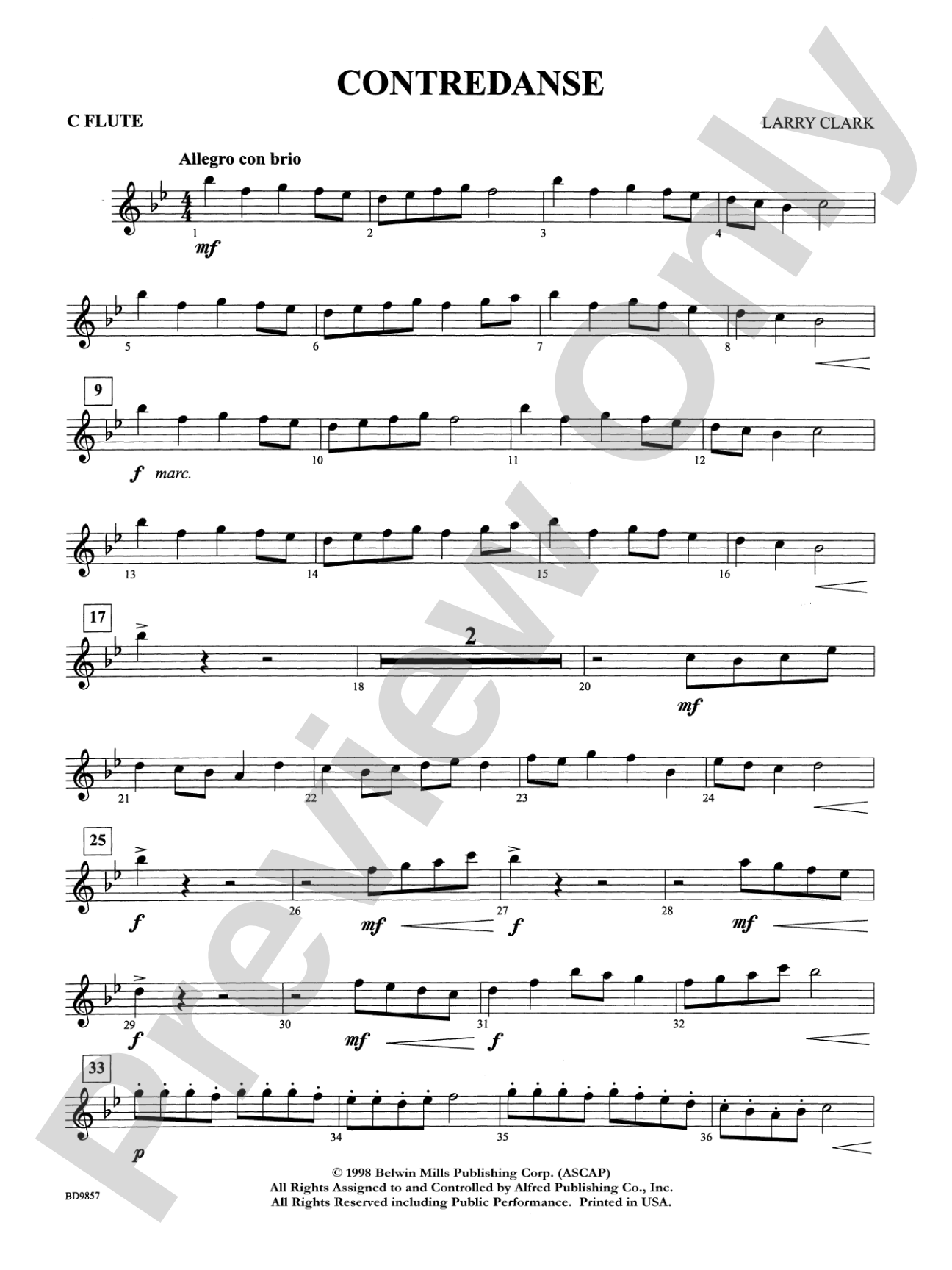 Contredanse: Flute