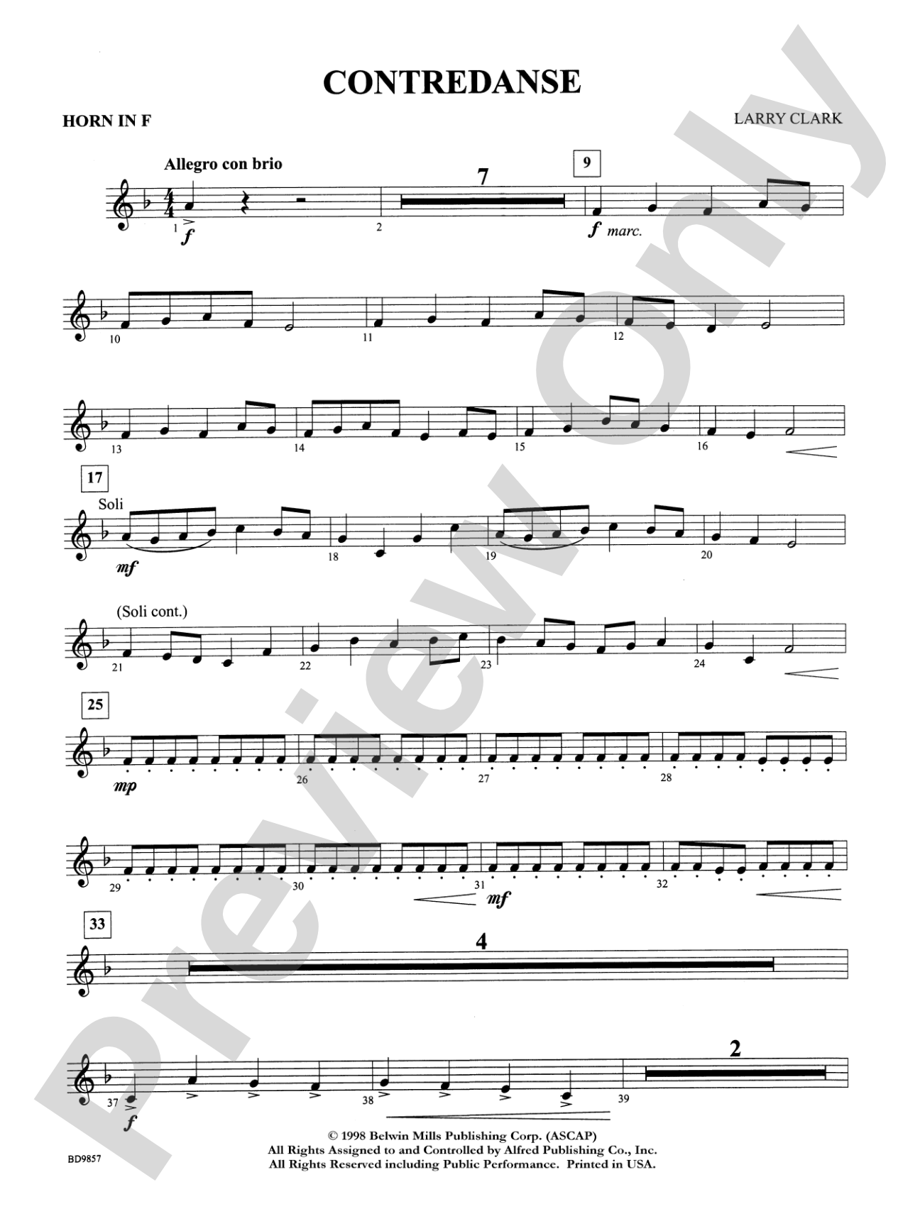Contredanse: 1st F Horn