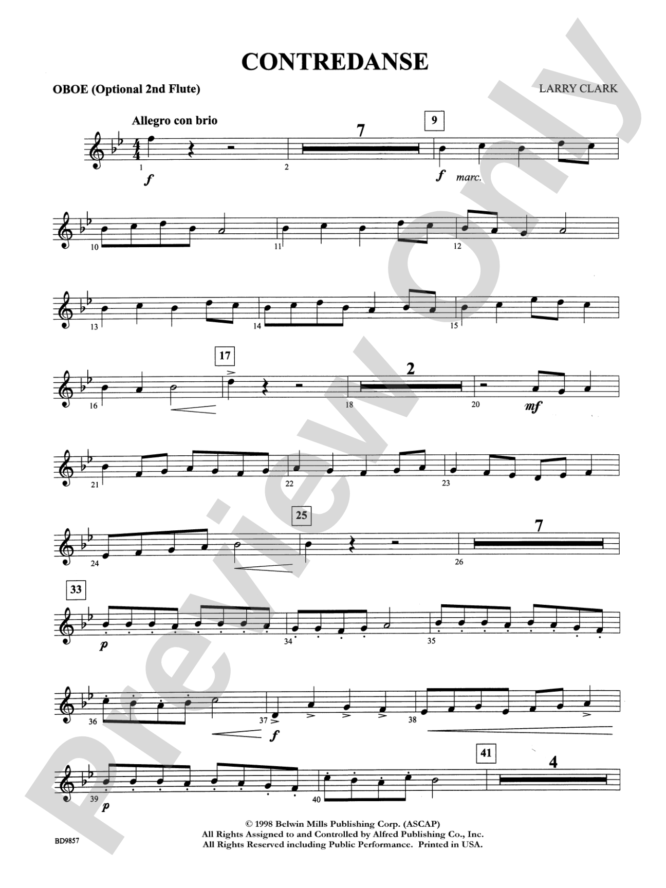 Contredanse: Oboe