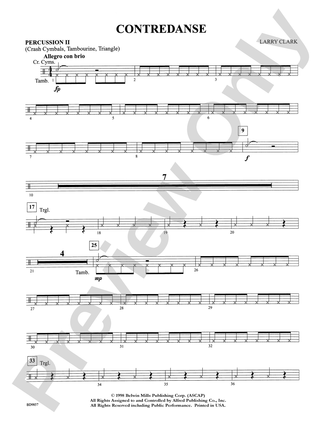 Contredanse: 2nd Percussion
