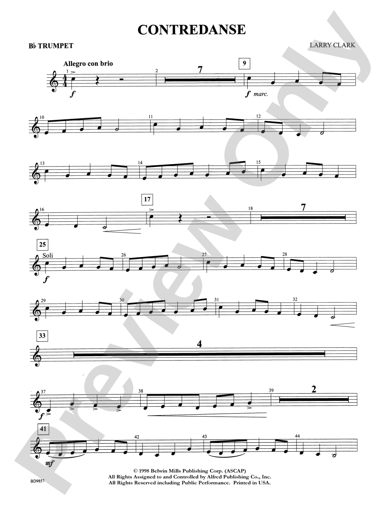 Contredanse: 1st B-flat Trumpet