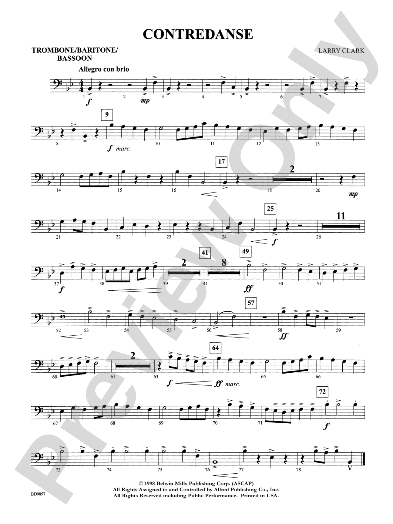 Contredanse: 1st Trombone