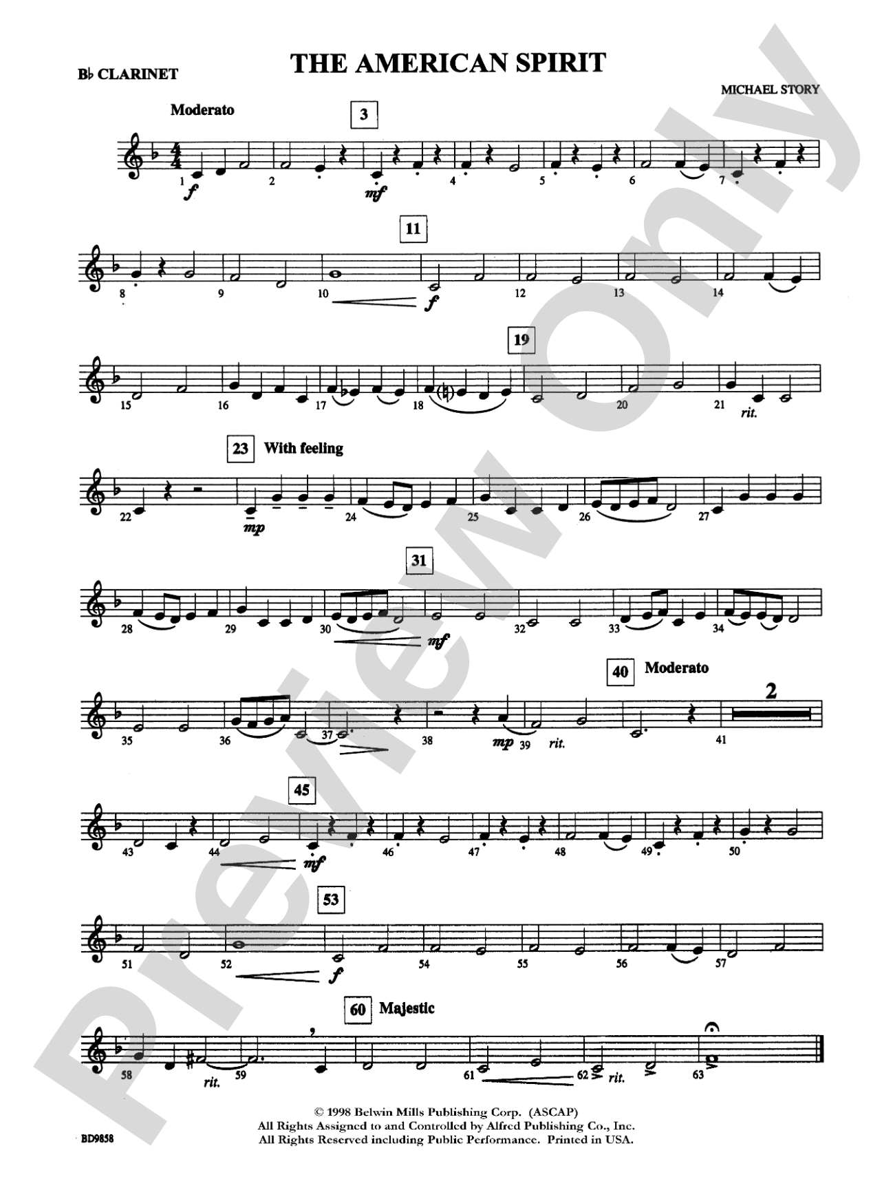 The American Spirit: 1st B-flat Clarinet