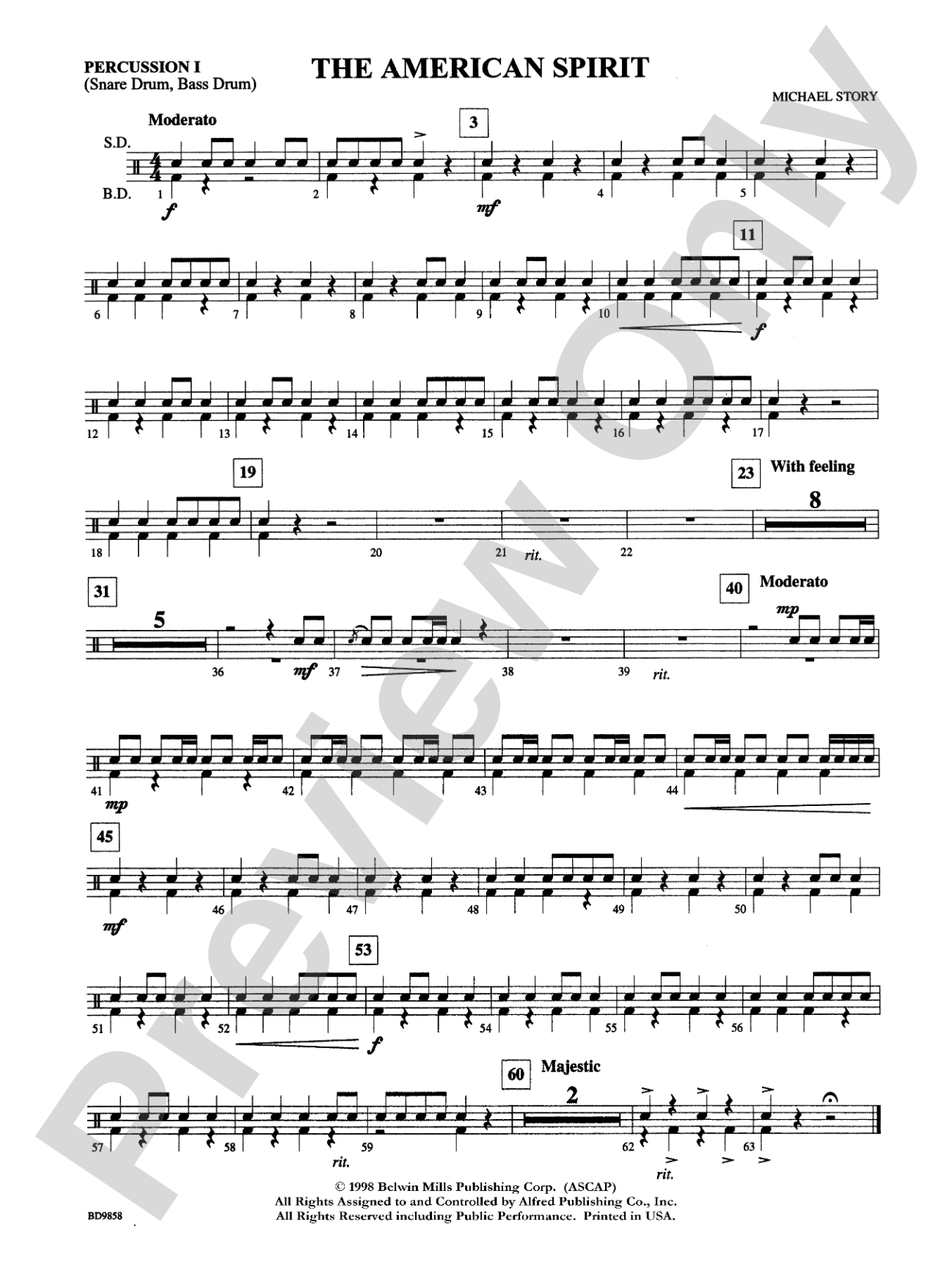The American Spirit: 1st Percussion