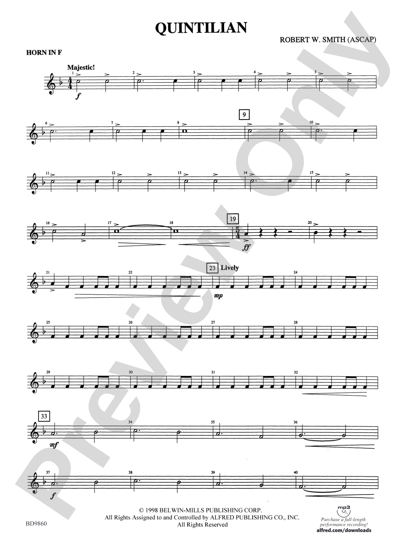 Quintilian: 1st F Horn