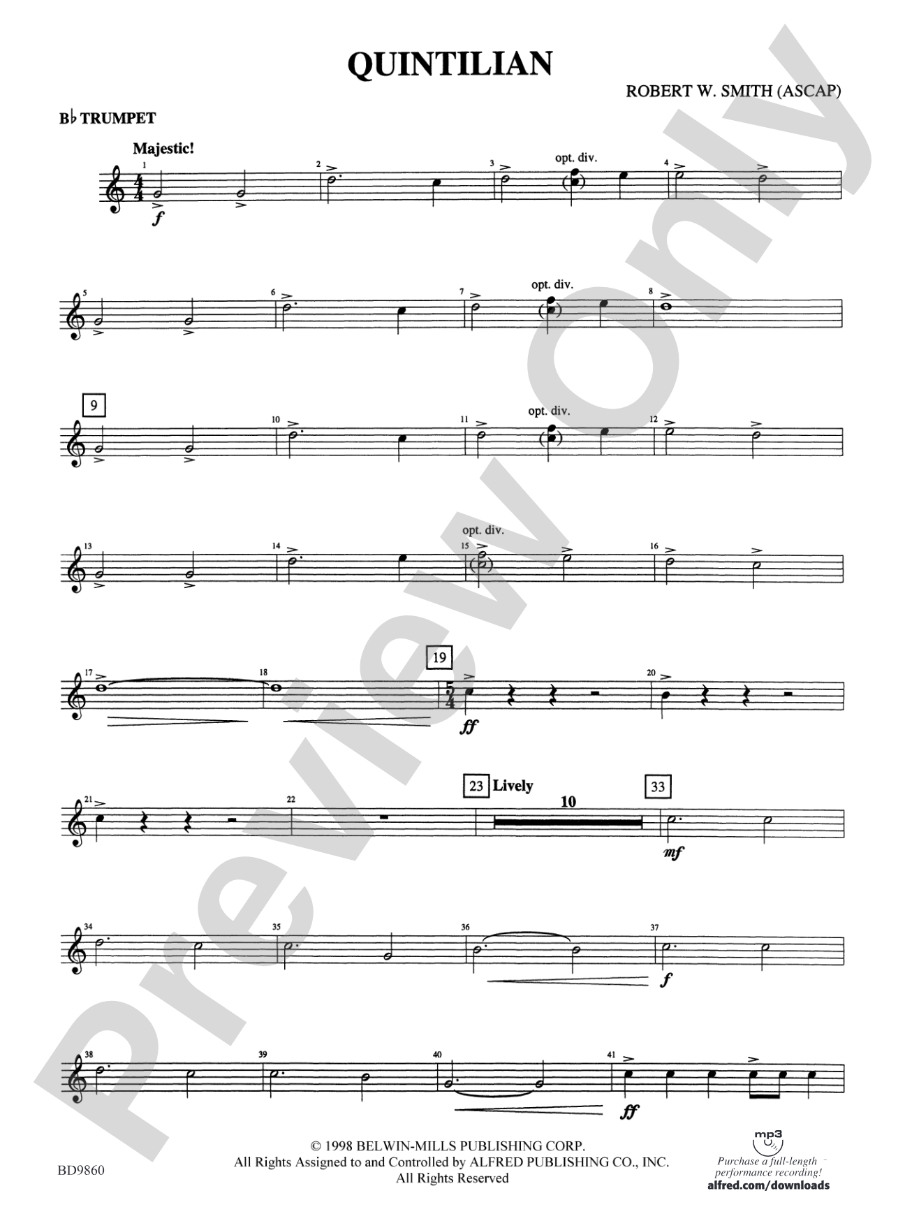 Quintilian: 1st B-flat Trumpet