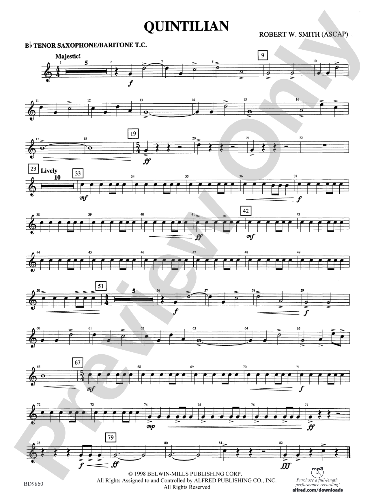 Quintilian: B-flat Tenor Saxophone