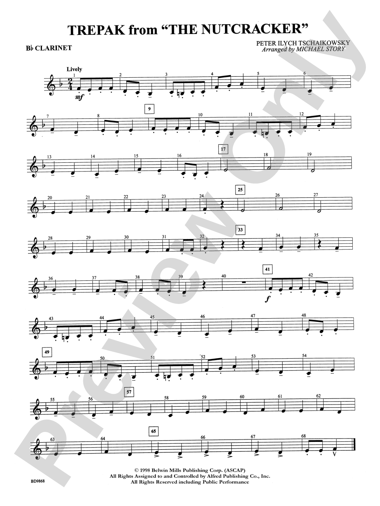 Trepak from The Nutcracker: 1st B-flat Clarinet