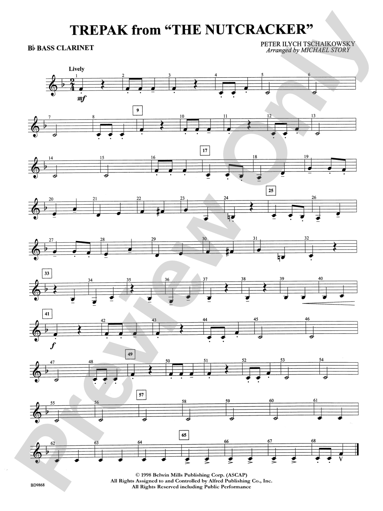 Trepak from The Nutcracker: B-flat Bass Clarinet