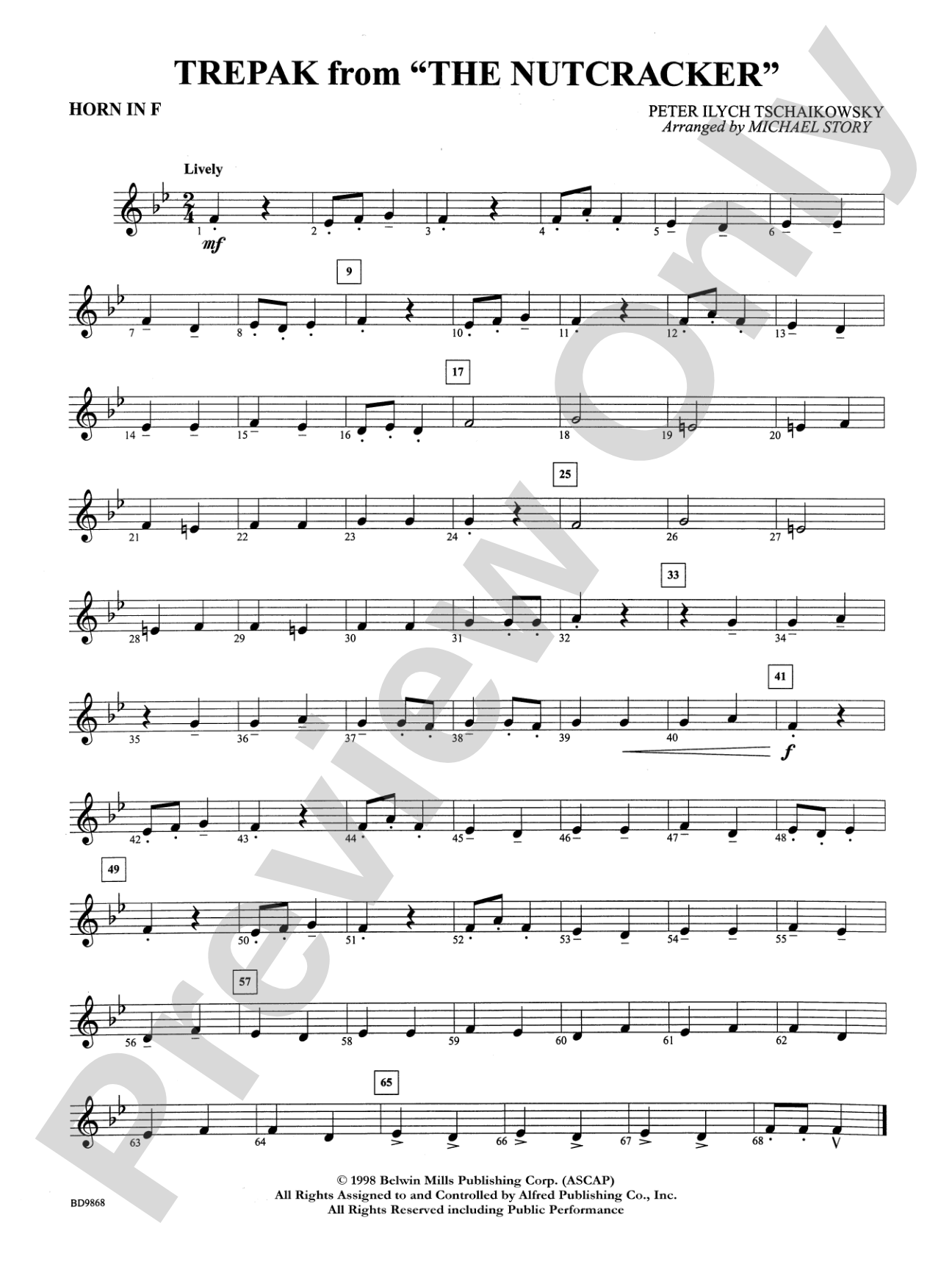 Trepak from The Nutcracker: 1st F Horn