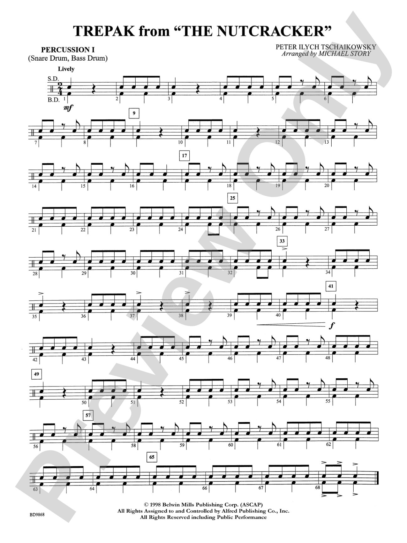Trepak from The Nutcracker: 1st Percussion