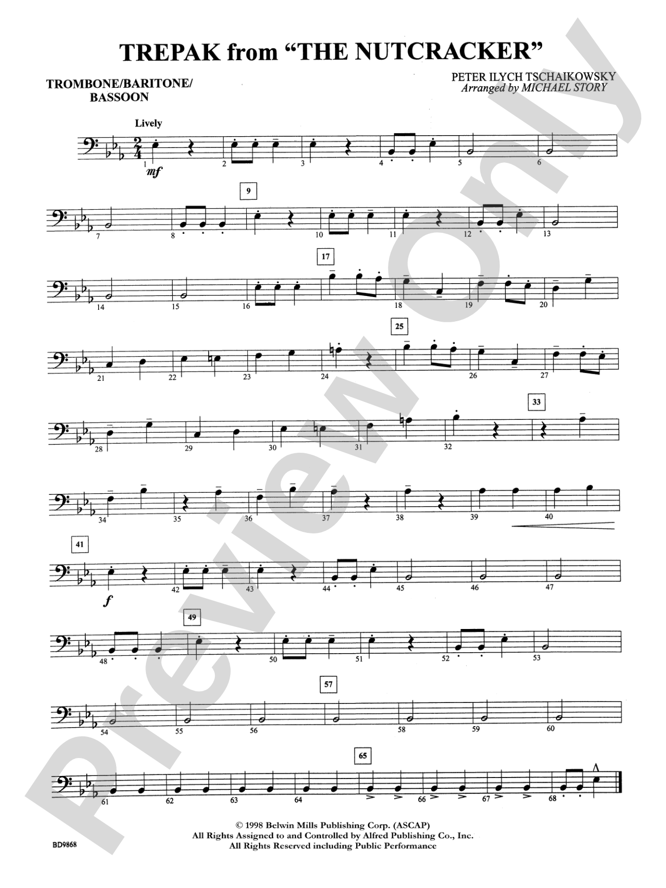 Trepak from The Nutcracker: 1st Trombone